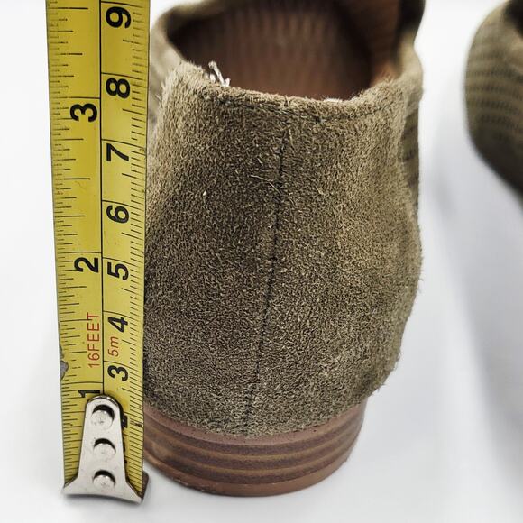 Violet & Red Salem Olive Green Suede Perforated Flat Loafers Women's Size 8 M - Picture 11 of 11